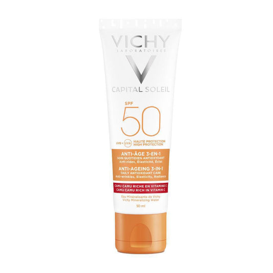 Vichy Ideal Soleil 三合一抗老臉部護理 SPF 50+ 50 毫升 - VicNic.com