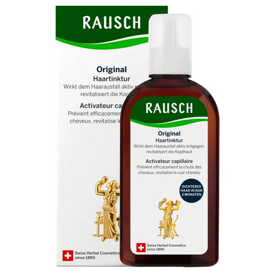 Rausch Original Hair Tincture 可以從根本上減少脫髮並刺激頭髮生長。這樣，頭髮的生長週期就延長了，頭髮煥發出活力。 2023 年包裝新設計 - Buy VicNic.com