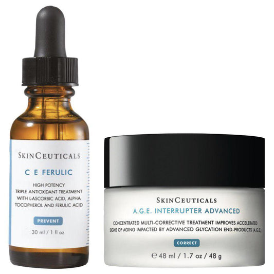 SkinCeuticals 抗皺套裝：C E 阿魏精華 30 毫升 + A.G.E. Interrupter Advanced 48 毫升 - 強效二重奏，打造年輕肌膚。