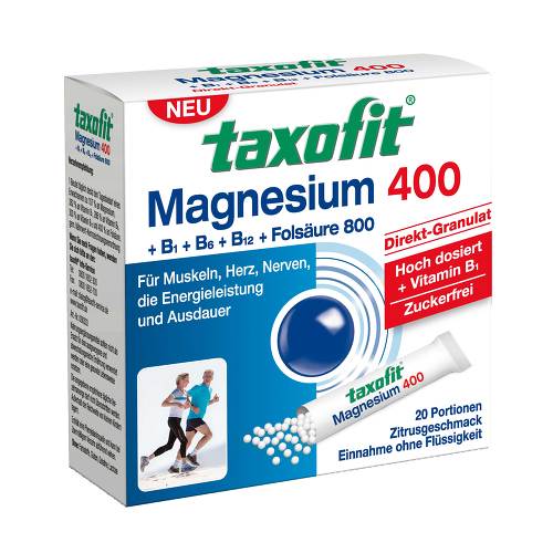 Taxofit Magnesium 400 + B-vitamins Direct Granulate 20 cap