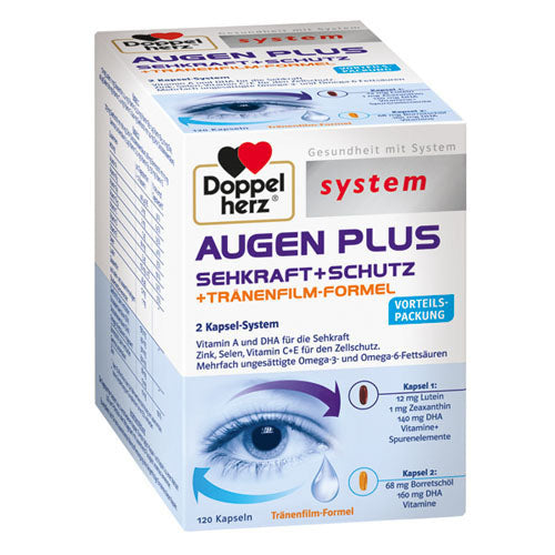 Doppelherz System Collection: Eye Plus - Vision, Protection & Tear Film Formula 120 Capsules