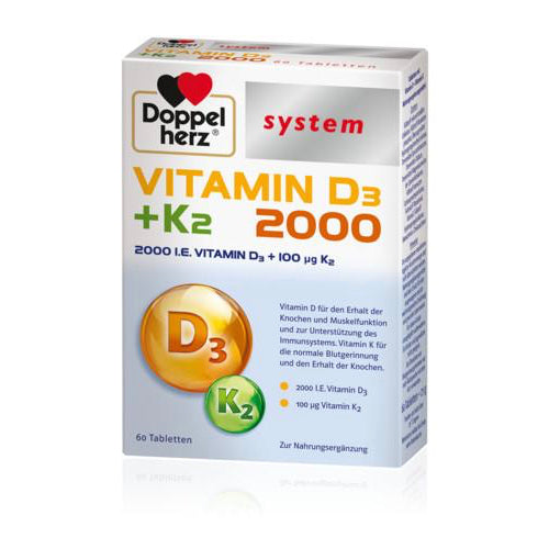 Doppelherz Vitamin D3 & Vitamin K2 60 Tablets